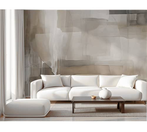 Silent Canvas — Abstract Luxury Wallpaper Mural | Wall Treatments by ELLE WALLS