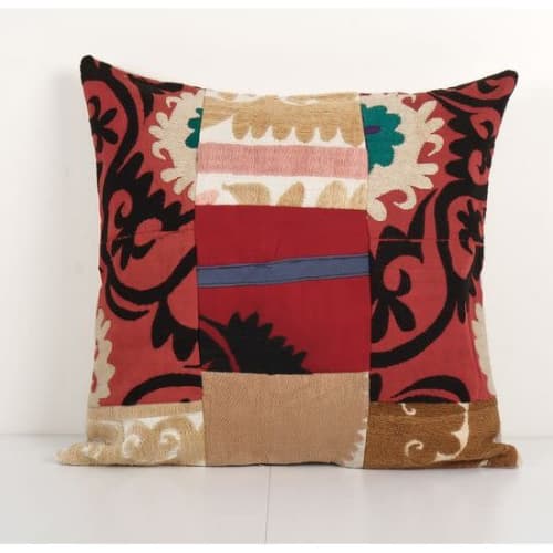 Vintage Turkish Patchwork Suzani Pillow, Suzani Pillow Case | Cushion in Pillows by Vintage Pillows Store