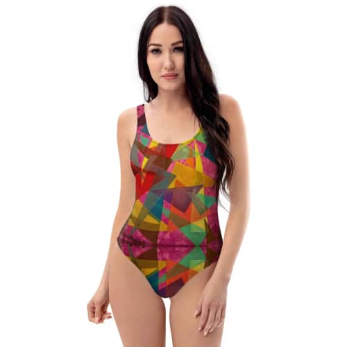 One Piece Swimsuit - In The Wine Glass - Geometric Abstract | Work by EMAN K