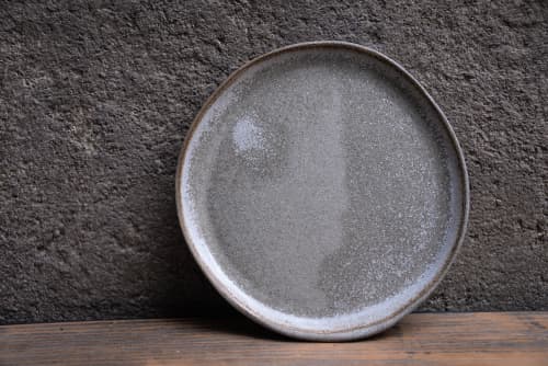Set of 4 cake plates - (set nr4) STC organic natural shape | Dinnerware by Laima Ceramics. Item composed of stoneware in minimalism style