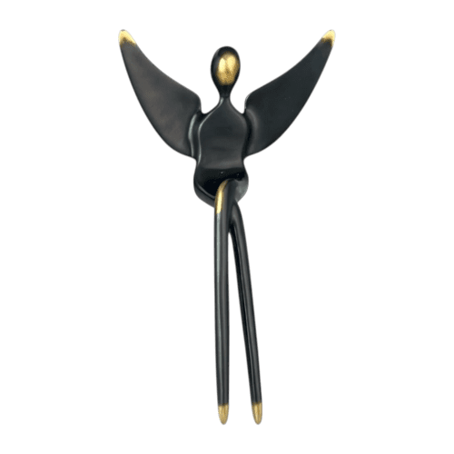 Black Patina Large Angel figure 4.75 inch | Sculptures by YENNY COCQ