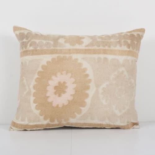 Uzbek Pastel Suzani Cushion Cover, Suzani Pillow Case Made f | Pillows by Vintage Pillows Store