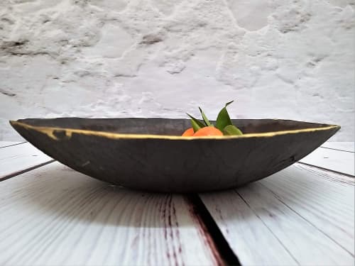 Large Ceramic Fruit Bowl | Decorative Bowl in Decorative Objects by YomYomceramic. Item made of stoneware