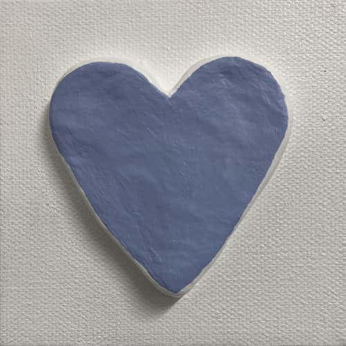 Purple Heart 4" x 4" | Mixed Media in Paintings by Emeline Tate. Item composed of canvas & synthetic