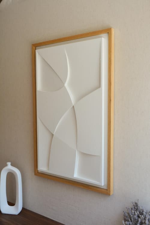 No. 114 Japandi Plaster Wall Relief - Scandinavian Neutral Decor | Decorative Objects by Joseph Aurelius