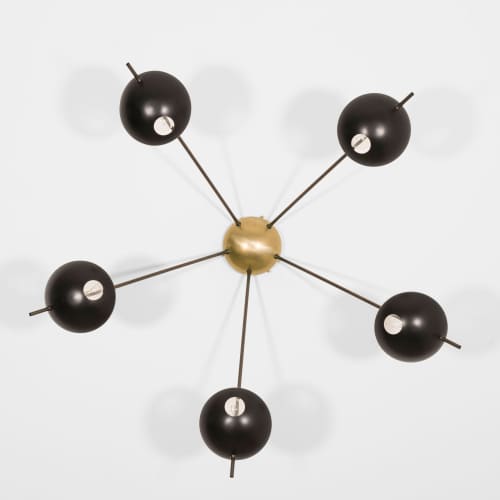 Helios Penta | Chandeliers by DESIGN FOR MACHA. Item composed of brass