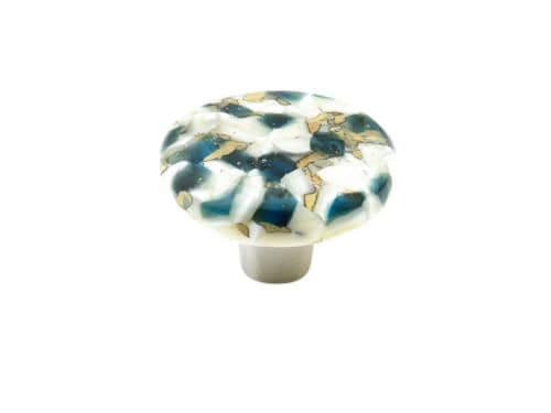 Pebbles Blueberry Circle Knob | Hardware by Windborne Studios. Item composed of glass