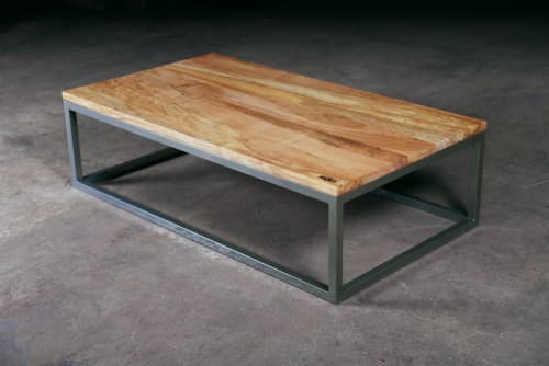 Straight Edge Maple Coffee Table | Tables by Urban Lumber Co.. Item composed of wood and metal