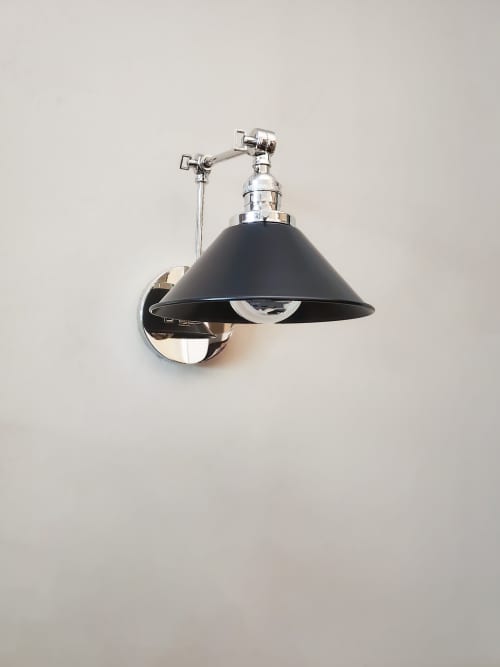 Kitchen Shelves Adjustable Wall Light - Industrial Sconce | Sconces by Retro Steam Works. Item composed of metal compatible with industrial style