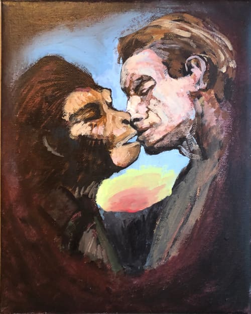 Lovers in a Dangerous Time | Oil And Acrylic Painting in Paintings by Eric Farache Artist