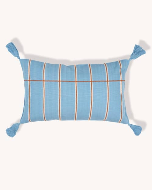 Multi Stripe Handwoven Cushion | Pillows by Routes Interiors. Item made of cotton works with boho & eclectic & maximalism style