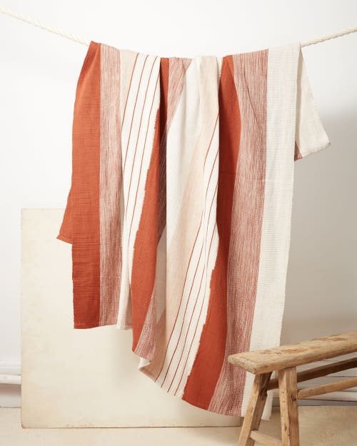 Pantelhó Throw - Rust + Cream | Linens & Bedding by MINNA