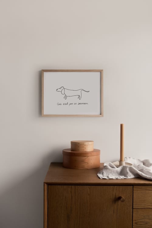 Sausage Dog Print, Dachshund Wall Art, Dog Illustration | Prints by Carissa Tanton. Item made of paper