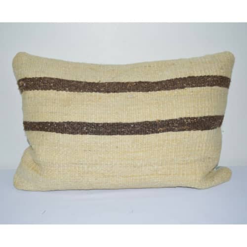 14" X 20" Hemp Pillow Cover Handmade Kilim Rug Throw | Sham in Linens & Bedding by Vintage Pillows Store. Item composed of cotton & fiber