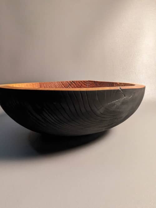 Textured Yakisugi Bowl | Decorative Bowl in Decorative Objects by Wood Alchemist Studio. Item made of wood