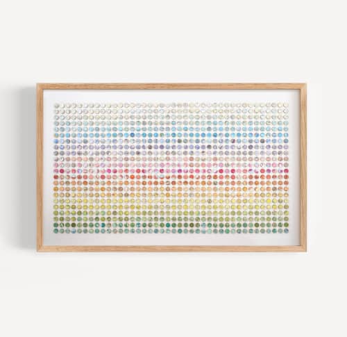 Eight Hundred and Eighty Map Dots Rainbow Collage, Landscape | Paintings by Amelia Coward