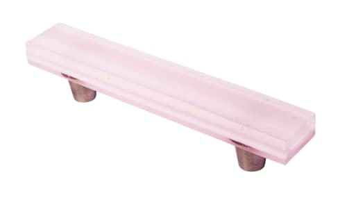 Millennial Pink Delicate Pink 4" CC Pull | Hardware by Windborne Studios. Item composed of glass