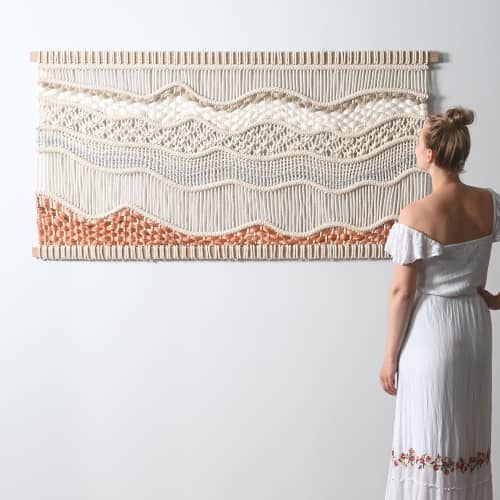 Vegan Textile Art - KIM | Macrame Wall Hanging in Wall Hangings by Rianne Aarts. Item composed of cotton