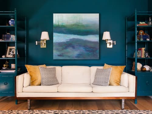 Hollow Ponds | Oil And Acrylic Painting in Paintings by Brazen Edwards Artist. Item composed of wood and synthetic