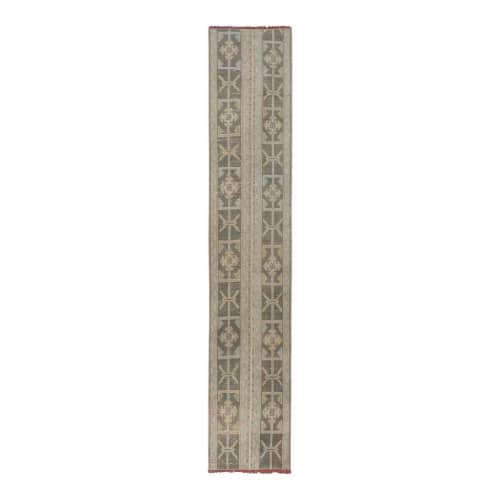1970s Vintage Turkish Oushak Brown Wool Runner 1'9" X 8'6" | Runner Rug in Rugs by Vintage Pillows Store. Item made of cotton with fiber