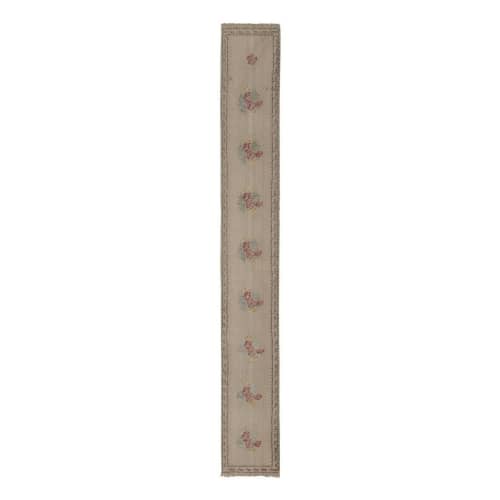 Vintage Aubusson Floral Kilim Runner 1'11" X 13'11" | Runner Rug in Rugs by Vintage Pillows Store. Item composed of cotton & fiber