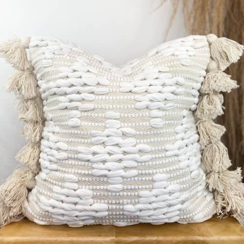 Mya boho tassels pillow cover | Pillows by Willona and Loom. Item composed of cotton