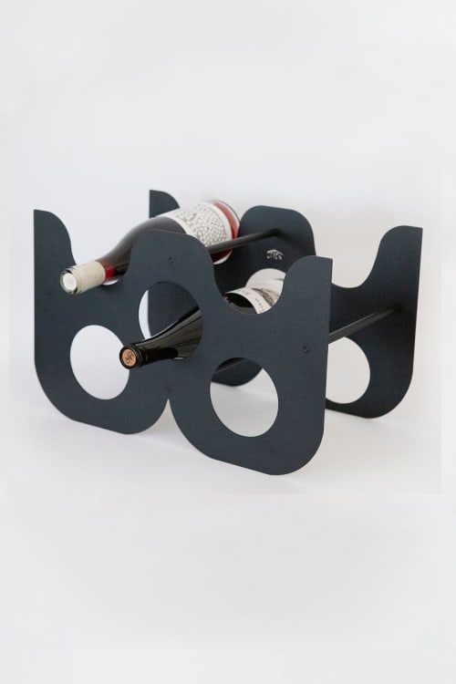 Tulip - Black | Wine Rack | Bar Accessory in Drinkware by Upton. Item made of steel