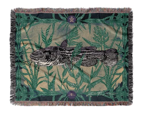 AEON Natura Catfish Jacquard Woven Blanket | Linens & Bedding by Sean Martorana. Item composed of cotton
