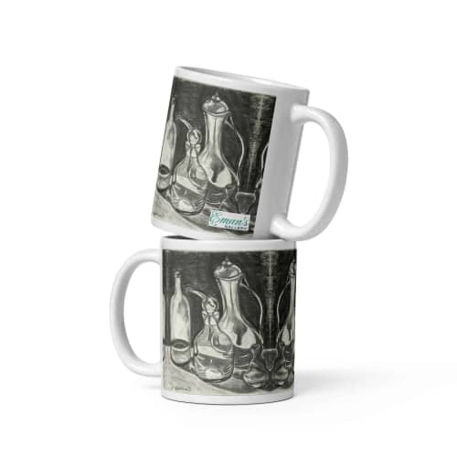 Coffee Mug - Silent Reflection - Still Life Tonal Drawing | Work by Eman's Gallery