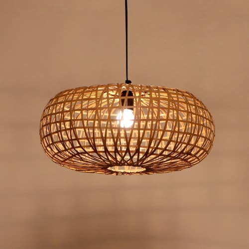 Orion Flat Ball Hanging Lamp | Pendants by Home Blitz. Item made of wood & metal compatible with country & farmhouse and modern style