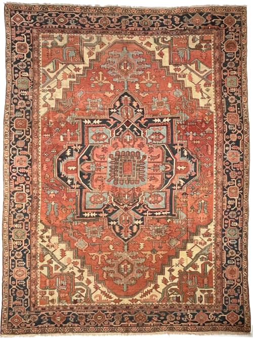 MINT CONDITION GORGEOUS Terracotta Ground with RARE Grassy | Area Rug in Rugs by The Loom House. Item composed of wool and fiber