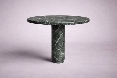 Marylou Verde Levanto Marble Round Table | Dining Table in Tables by HamamDecor LLC