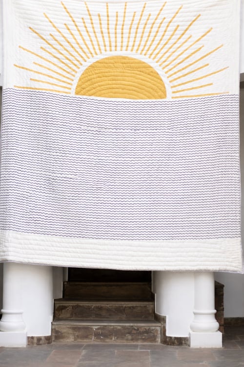 Good Morning Quilt | Linens & Bedding by CQC LA. Item made of cotton