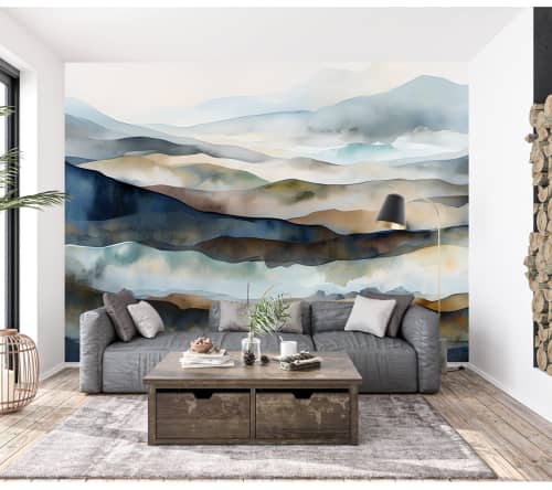 Blue Range — Coastal & Nature Luxury Wallpaper Mural | Wall Treatments by ELLE WALLS
