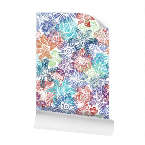 All the Flowers - Wallpaper Large Print | Wall Treatments by Sean Martorana. Item composed of paper