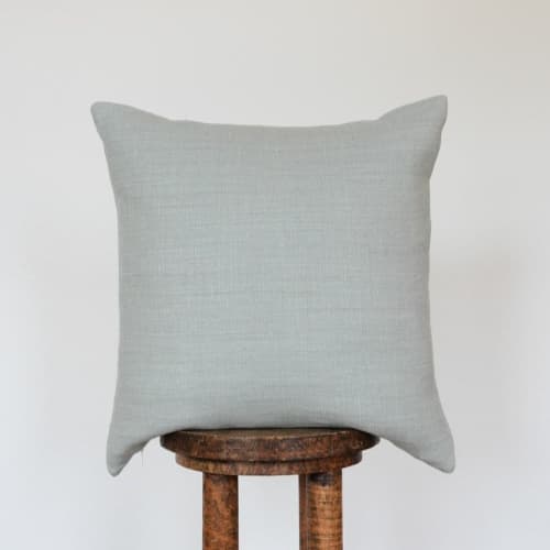 Light Turquoise Linen Pillow 20x20 | Pillows by Vantage Design