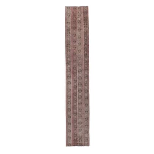 Handknotted Vintage Turkish Hallway Runner Rug | Rugs by Vintage Pillows Store. Item made of cotton with fiber