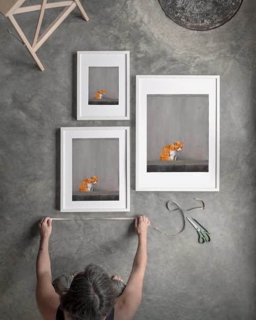 Japanese Cat Island Print, Orange Tabby Wall Art, Fukuoka Travel Painting | Prints in Paintings by The Ugly Cat Studio