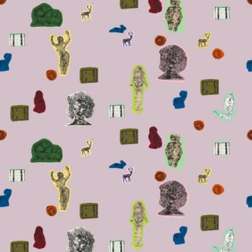 The Great Mother, Rose Quartz | Fabric in Linens & Bedding by Philomela Textiles & Wallpaper. Item composed of linen