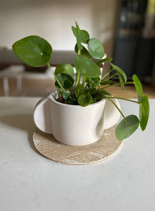 Trivet Merino Wool Felt Medium 'Rake' Bamboo | Coaster in Tableware by Lorraine Tuson