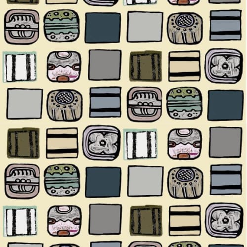 Naid Check, Ochre | Fabric in Linens & Bedding by Philomela Textiles & Wallpaper. Item composed of cotton