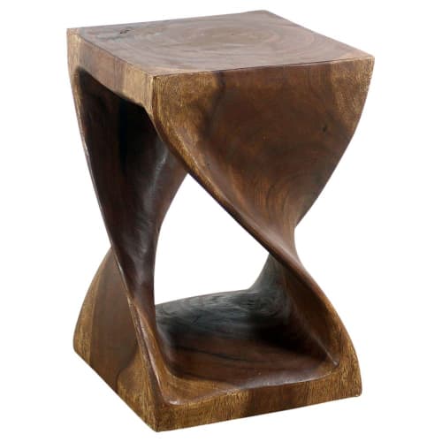 Haussmann® Original Wood Twist Stool 12 X 12 X 18 | Chairs by Haussmann®