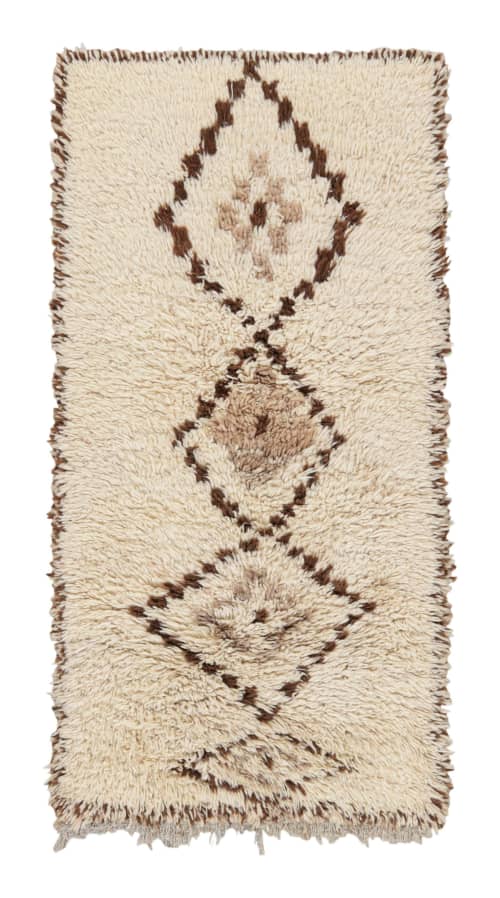 Vintage Moroccan Rug in Beige-Brown with Diamond Medallions, from Rug & Kilim | Area Rug in Rugs by Rug and Kilim