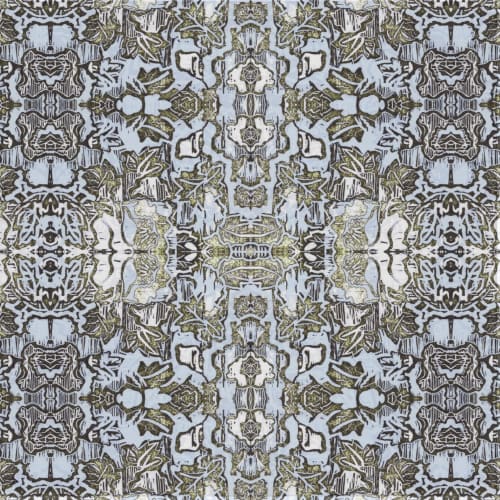 Indian Floral (Med), Sea | Fabric in Linens & Bedding by Philomela Textiles & Wallpaper. Item composed of canvas