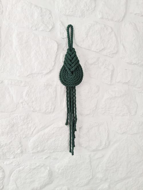 THE PIPA Small Modern Macrame Wall Hanging in Forest Green | Wall Hangings by Damaris Kovach