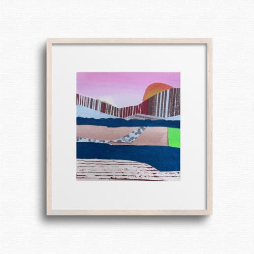 Shore Waves - Original 6x6 Collage | Shilo Ratner | Work by Shilo Ratner