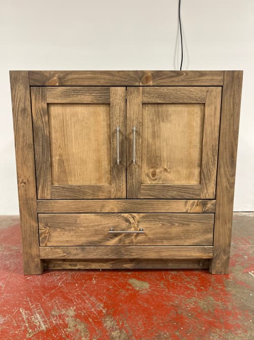 MODEL 1092 - Custom Single Sink Vanity | Countertop in Furniture by Limitless Woodworking. Item made of maple wood works with mid century modern & contemporary style