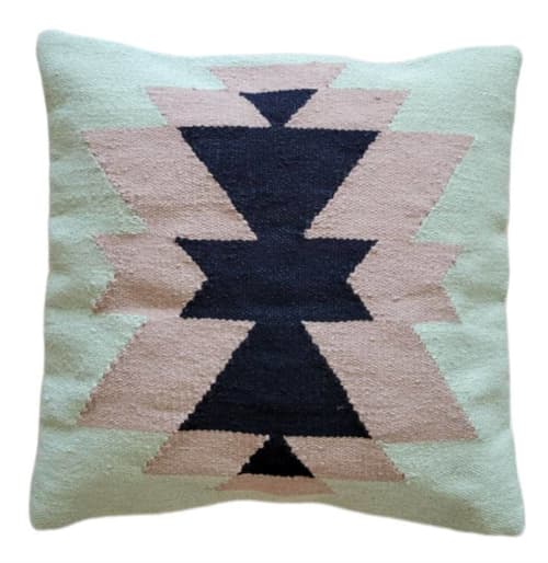 Azalea Handwoven Wool Decorative Throw Pillow Cover | Cushion in Pillows by Mumo Toronto Inc. Item made of fabric works with boho & coastal style