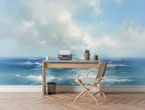 Ocean Blue — Coastal & Nature Luxury Wallpaper Mural | Wall Treatments by ELLE WALLS
