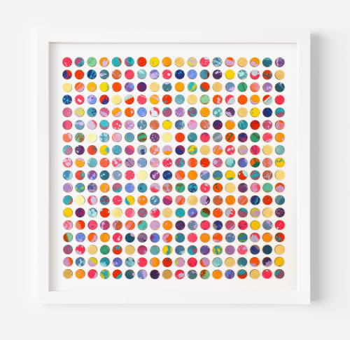 Three Hundred And Twenty Four Splash Dots Painting With Gold Leaf | Collage in Paintings by Amelia Coward